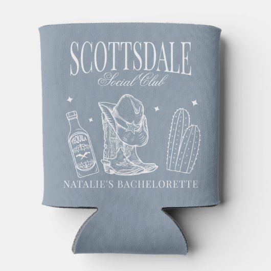 Custom Scottsdale Bachelorette Party Social Club Blikjeskoeler (Achterkant)