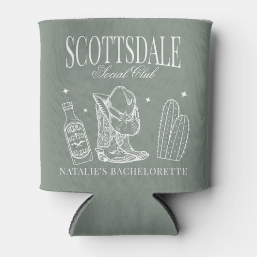 Custom Scottsdale Bachelorette Party Social Club Blikjeskoeler (Voorkant)