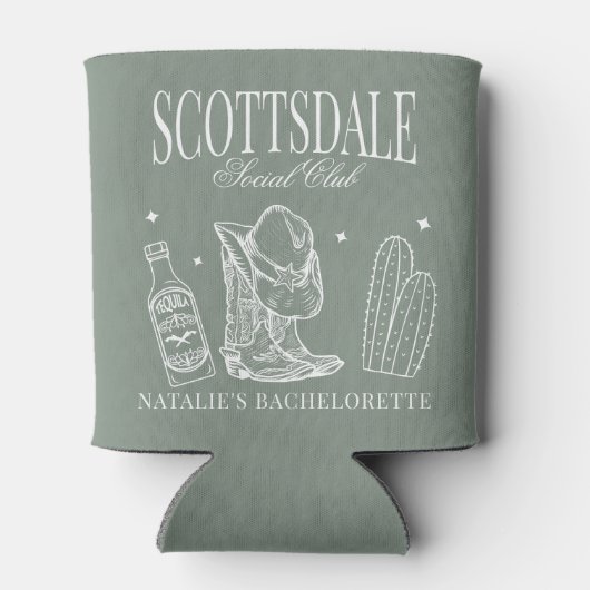 Custom Scottsdale Bachelorette Party Social Club Blikjeskoeler (Achterkant)