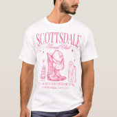 Custom Scottsdale Bachelorette Party Social Club T-shirt (Voorkant)