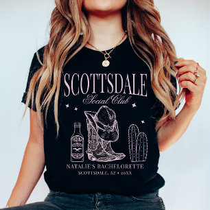 Custom Scottsdale Bachelorette Party Social Club T-shirt