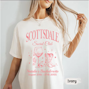 Custom Scottsdale Bachelorette Party Social Club T-shirt