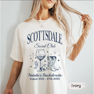 Custom Scottsdale Bachelorette Party Social Club T-shirt