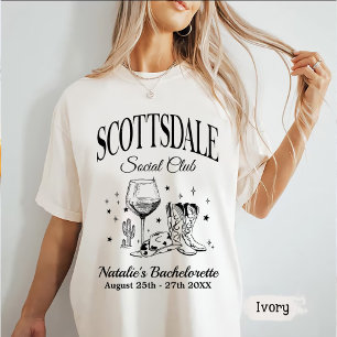 Custom Scottsdale Bachelorette Party Social Club T-shirt