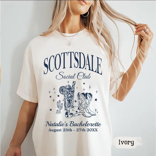 Custom Scottsdale Bachelorette Party Social Club T-shirt