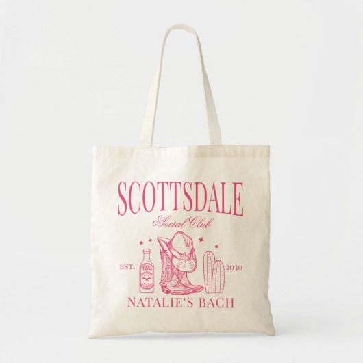 Custom Scottsdale Bachelorette Party Social Club Tote Bag (Voorkant)