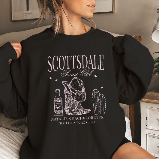 Custom Scottsdale Bachelorette Party Social Club Trui