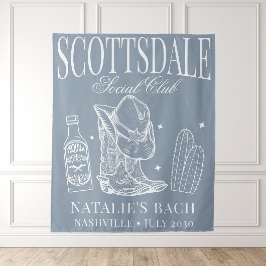 Custom Scottsdale Bachelorette Party Social Club Wandkleed