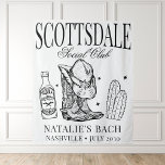 Custom Scottsdale Bachelorette Party Social Club Wandkleed<br><div class="desc">Verhoog uw Scottsdale vrijgezellenfeestbeleving met onze Custom Scottsdale Bachelorette Party Social Club Tapestry, het toppunt van luxe en stijl voor uw onvergetelijke viering. Of je nu "Scottsdale Before the Veil" verzamelt of een western cowgirl thema omarmt, dit wandtapijt vormt de scène voor een chique en verfijnde affaire. Dit zwart-wit wandtapijt...</div>