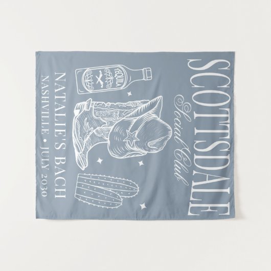 Custom Scottsdale Bachelorette Party Social Club Wandkleed (Voorkant (horizontaal))