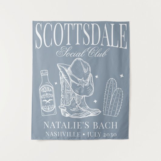 Custom Scottsdale Bachelorette Party Social Club Wandkleed (Voorkant)