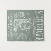 Custom Scottsdale Bachelorette Party Social Club Wandkleed (Voorkant (horizontaal))