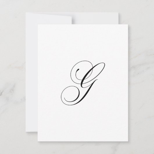 Custom Script Monogram "G" Notitiekaartje (Voorkant)