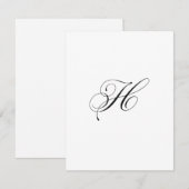 Custom Script Monogram "H" Notitiekaartje (Voorkant / Achterkant)