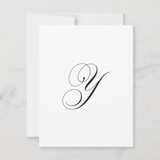 Custom Script Monogram "Y" Notitiekaartje (Voorkant)