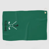 Custom Script Name Golf Clubs Navy Blue Golf Golfhanddoek (Horizontaal)