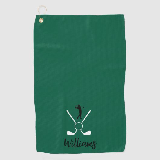 Custom Script Name Golf Clubs Navy Blue Golf Golfhanddoek (Voorkant)