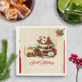  Custom Script Rustic Foliage Red Christmas Servet