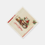  Custom Script Rustic Foliage Red Christmas Servet (Hoek)