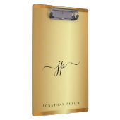 Custom Script Text Monogram Luxury Gold Glamour Klembord (Rechts)