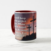 Custom Scripture Faith Coffee Mug Isaiah 26:3 Mok (Voorkant links)