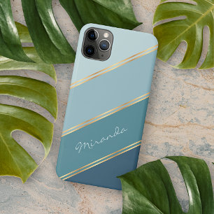 Custom Seafoam Blauwgroen Blauwe Oceaan Groene Str Case-Mate iPhone Case