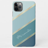 Custom Seafoam Blauwgroen Blauwe Oceaan Groene Str iPhone Hoesje (Achterkant)