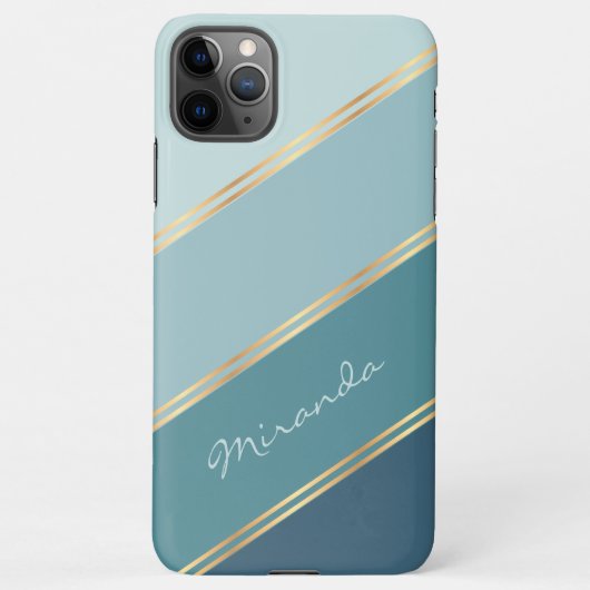 Custom Seafoam Blauwgroen Blauwe Oceaan Groene Str iPhone Hoesje (Achterkant)
