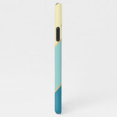 Custom Seafoam Blue Blauwgroen Aqua Turquoise Stri iPhone Hoesje (Rechterkant)