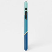 Custom Seafoam Blue Blauwgroen Aqua Turquoise Stri iPhone Hoesje (Linkerkant)