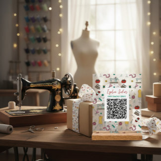 Custom Seamstress Tools QR Code Business Sign Acryl Bord