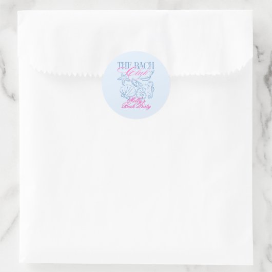 Custom Seashell Coastal Bachelorette Sticker (Tas)