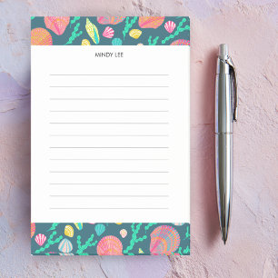 CUSTOM Seashells Border Grocery Shopping List Post-it® Notes