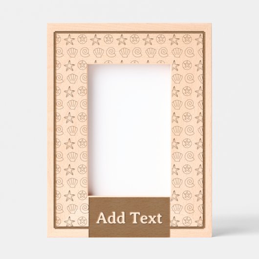 Custom Seashells gegraveerd hout Afbeelding Lijst (Voorkant)