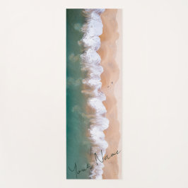 Custom Seashore Beach Calming Sunrise met naam Yogamat