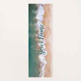 Custom Seashore Beach Calming Sunrise met naam Yogamat