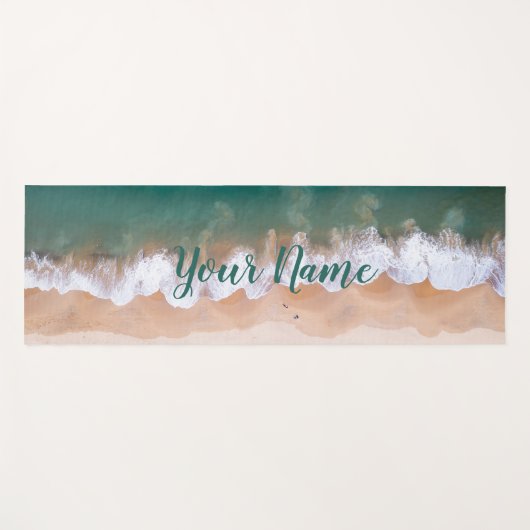 Custom Seashore Beach Calming Sunrise met naam Yogamat (Voorkant (horizontaal))