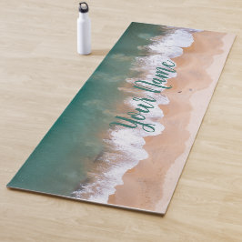 Custom Seashore Beach Calming Sunrise met naam Yogamat
