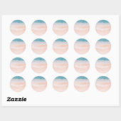 Custom Seaside Beach Sand Blue Zee Blank Sjabloon Ronde Sticker (Vel)