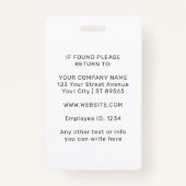 Custom Security Badge Employee/Event ID with Photo (Achterkant)