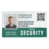 Custom Security Guard ID Foto Groene Label Badge (Voorkant)