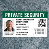 Custom Security Guard ID Foto Logo Groen Naambadge