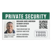 Custom Security Guard ID Foto Logo Groen Naambadge (Voorkant)