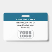 Custom Security Guard ID Foto Logo Naam Blauwgroen Badge (Achterkant)