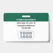 Custom Security Guard ID Foto Logo Naam Groen Badge (Achterkant)