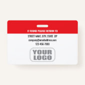 Custom Security Guard ID Foto Logo Naam Rood Badge (Achterkant)
