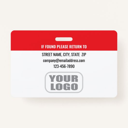 Custom Security Guard ID Foto Logo Naam Rood Badge (Achterkant)