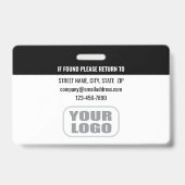Custom Security Guard ID Foto Logo Naam Zwart Badge (Back)