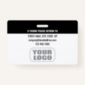 Custom Security Guard ID Foto Logo Naam Zwart Badge (Achterkant)