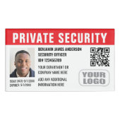 Custom Security Guard ID Foto Logo Rood Naambadge (Voorkant)